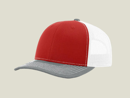 Red/ White/ Heather Grey