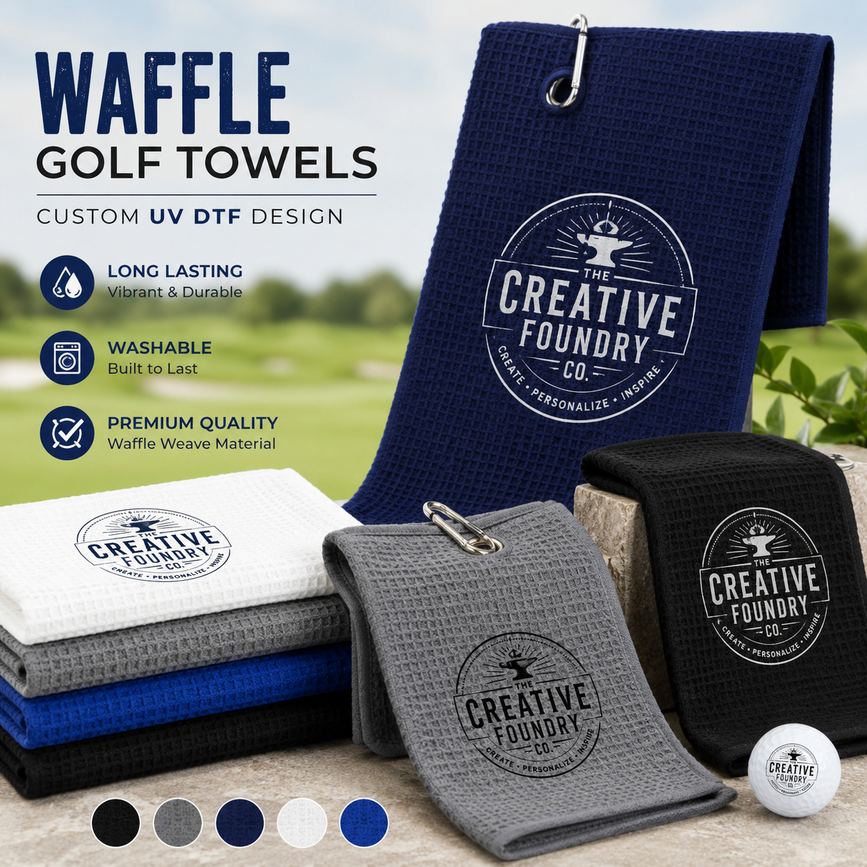 Port Authority Waffle Microfiber Golf Towel. TW60