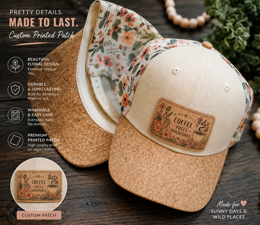 Cream Floral Cork Hat