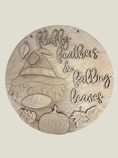Fluffy Feathers and Falling Leaves Round